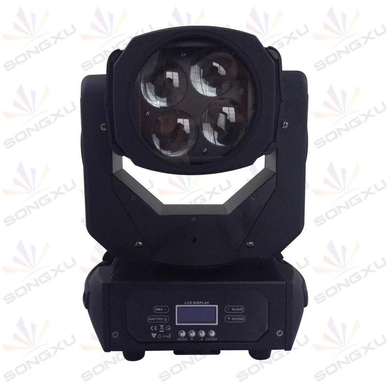 SONGXU 2 pieces 4x25W Colorful 9/15CH 130W LED Super Beam Moving Head Light With 2IN1 Flight case Packing /SX-MH0425 | Лампы и