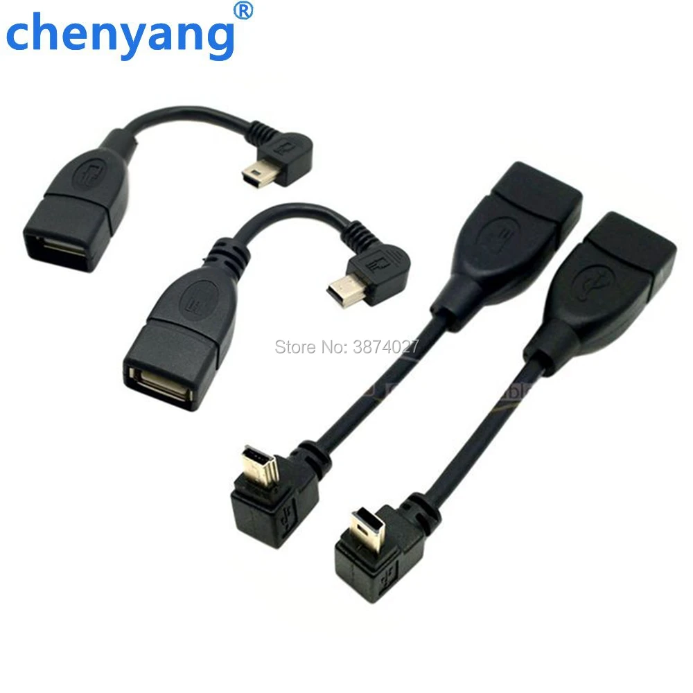 1 шт. прямоугольный 90 градусов Угловой USB Mini 5Pin к A/F OTG Хост-кабель в автомобиле подключение U диск
