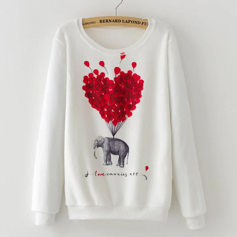 Новинка 2017 толстовки и свитшоты с рисунком женский зимний модный фланелевый