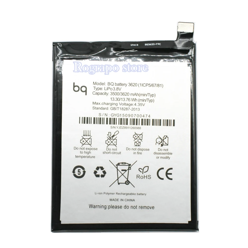 

100% New 3620mAh BQ Battery 3620 High Quality Replacement Battery For BQ Aquaris M5.5 Mobile Phone