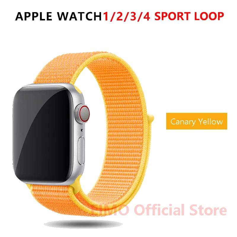 Canary Yellow Ремешок для apple watch band 44 мм correa apple watch 5 4 band 3 2 iwatch band 42 мм 38 мм 40 мм спортивный нейлоновый браслет - Цвет ремешка: Canary Yellow