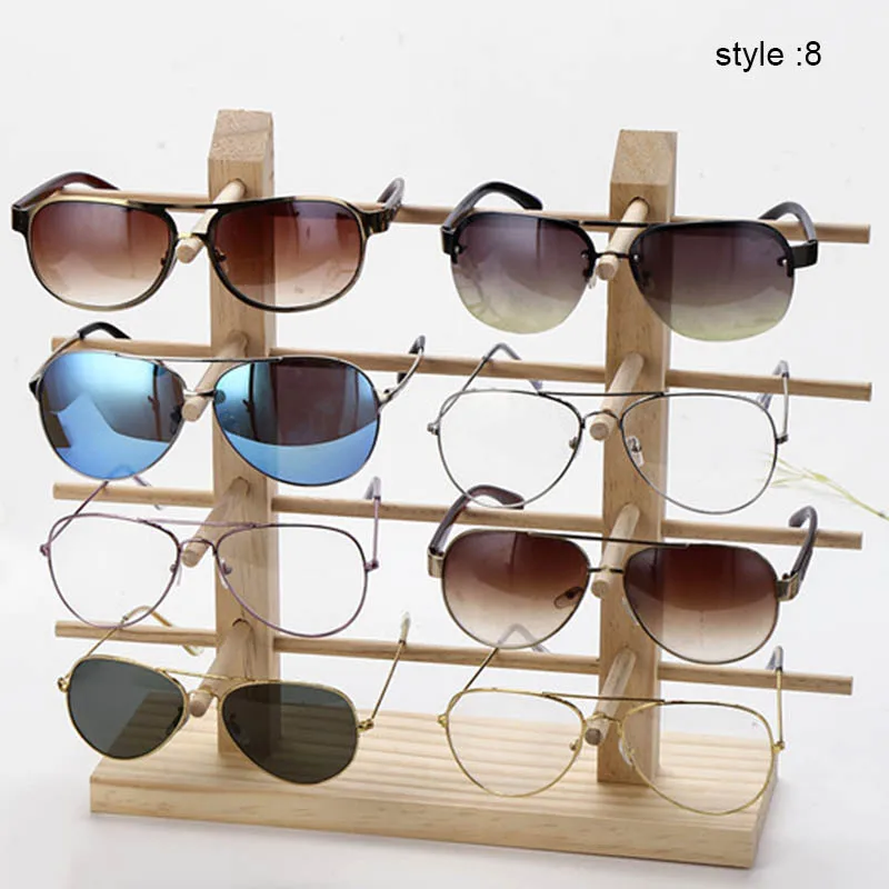 

1 Pcs Wood Sunglass Display Rack Shelf Wooden Durable Eyeglasses Show Stand Holder TY66