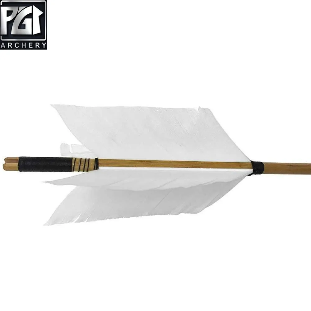 PG1ARCHERY стрельба из лука цель гриппа стрелы 12 шт традиционные деревянные 4 перья
