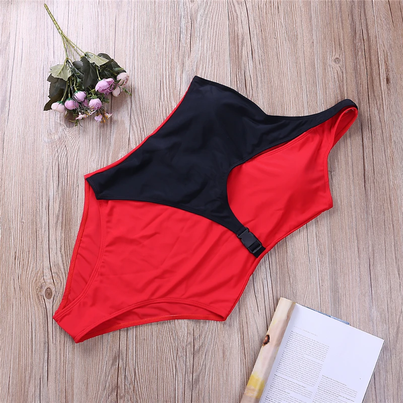 Women's One Piece Monokini Swimsuit Swimwear Beachwear Push Up Color Patchwork Bathing Bikini |