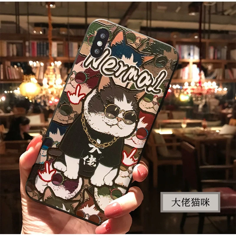 Чехол для Apple iPhone 8 7 10 6 6S Plus Ретро стиль Черный кот чехол X Xs Xr Max | Мобильные