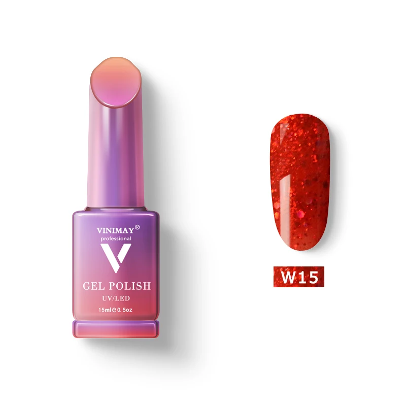 W15 VINIMAY,, красный Гель-лак для ногтей, полуперманентный УФ-лак для ногтей, Гель-лак для маникюра, лак для ногтей - Цвет: W15