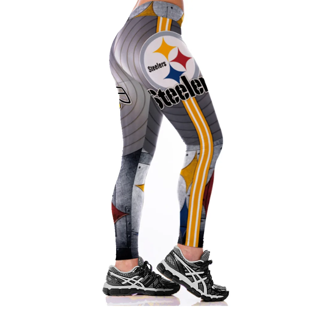 Унисекс футбольная команда Steelers с принтом обтягивающие штаны для тренировок, тренажерного зала, тренировок для йоги бега занятий спортом, фитнеса, упражнений, леггинсы, Прямая поставка