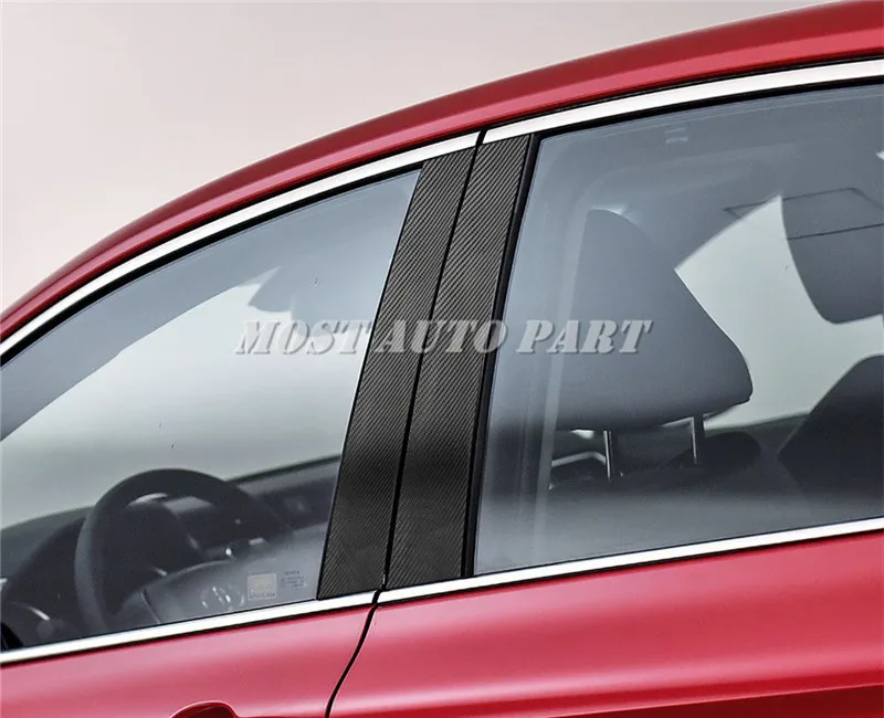 Углеродное волокно окна B Столбы посты накладка 8 шт. для Toyota Camry 2018 2021 автомобиль