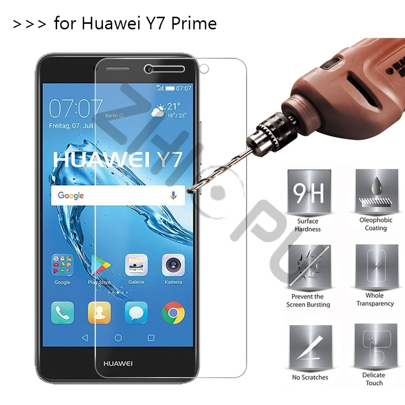 10 шт./лот Премиум закаленное Стекло для huawei Y7 премьер Экран протектор Закаленное