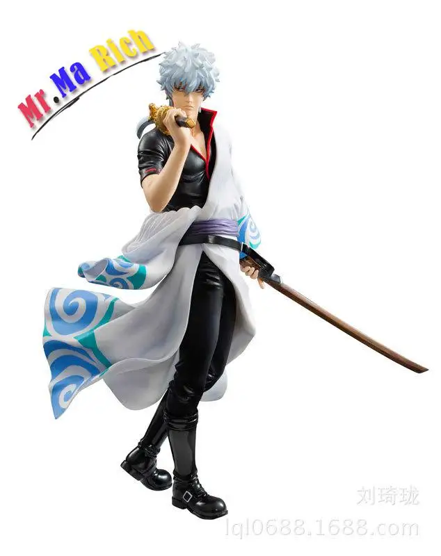 22 см Gin Tama Gintama Саката гинтоки серебро Душа Фигурки ПВХ Brinquedos Коллекция игрушки