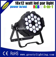 6 pieceslot 18x12w rgbw 4in1 led par light dmx512 led stage lighting for sale power in power out