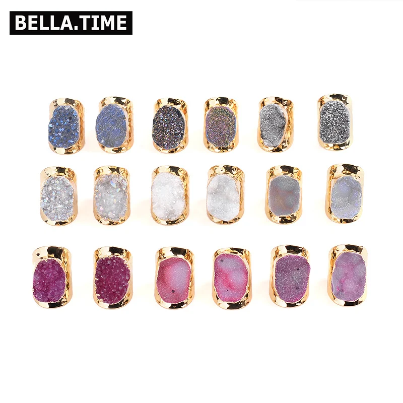 Женские кольца с натуральным камнем Boho Трендовое кольцо из белого розового