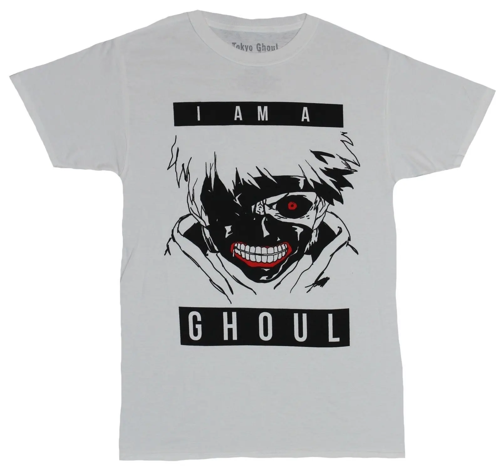 Мужская футболка Tokyo Ghoul черная Повседневная с надписью I Am A модная