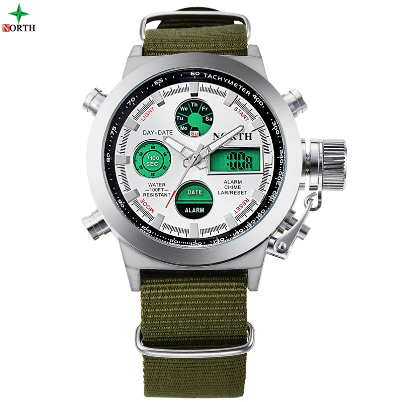 Модные армия Прохладный Для мужчин Военная Униформа часы Холст ремешок часов