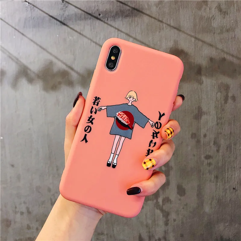 Милый мультфильм японская девушка натуральный цвет мягкий корпус Оранжевый