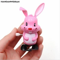 new 1pcs clockwork bunny toy on the chain cartoon cute facial expression rabbit toy childrens gifts random color