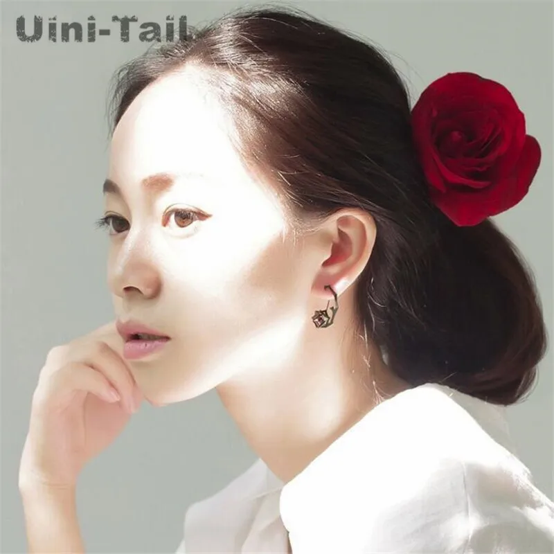 Серьги Uini Tail из стерлингового серебра 925 пробы Необычные геометрические серьги с