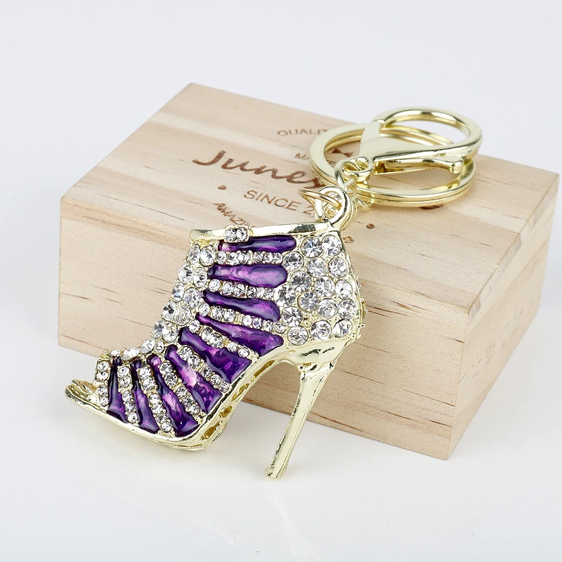 dongsheng 2018 Creative High Heel Shoes Keychains Rhinestone Keyring Women Handbag Key Holder | Украшения и аксессуары
