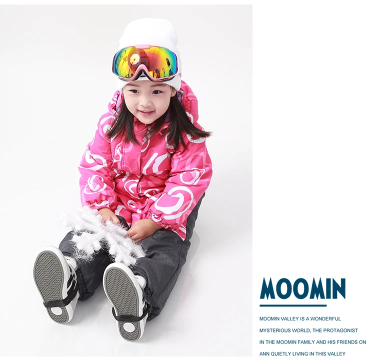 Moomin, Новое поступление, Зимний водонепроницаемый комбинезон, полиэстер, хлопок, наполнитель, комбинезон, зимний комбинезон, цельный комбинезон синего цвета