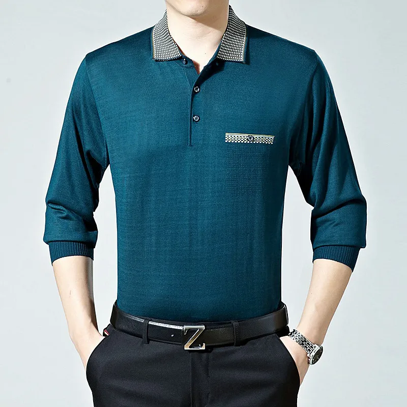 

2019 new spring leisure Lapel shirt mens long sleeve shirt XL 2XL 3XL