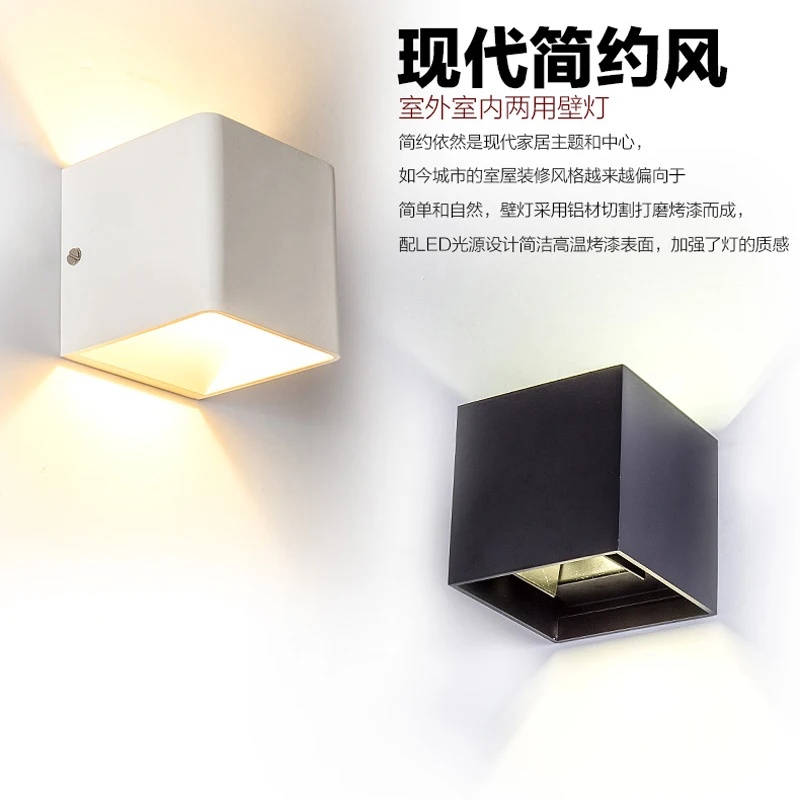 

waterproof 1PCS 3W Wall Lamp With Square Modern Household Room LED Wall Mount Light wall lamp aluminium AC 90V-260V