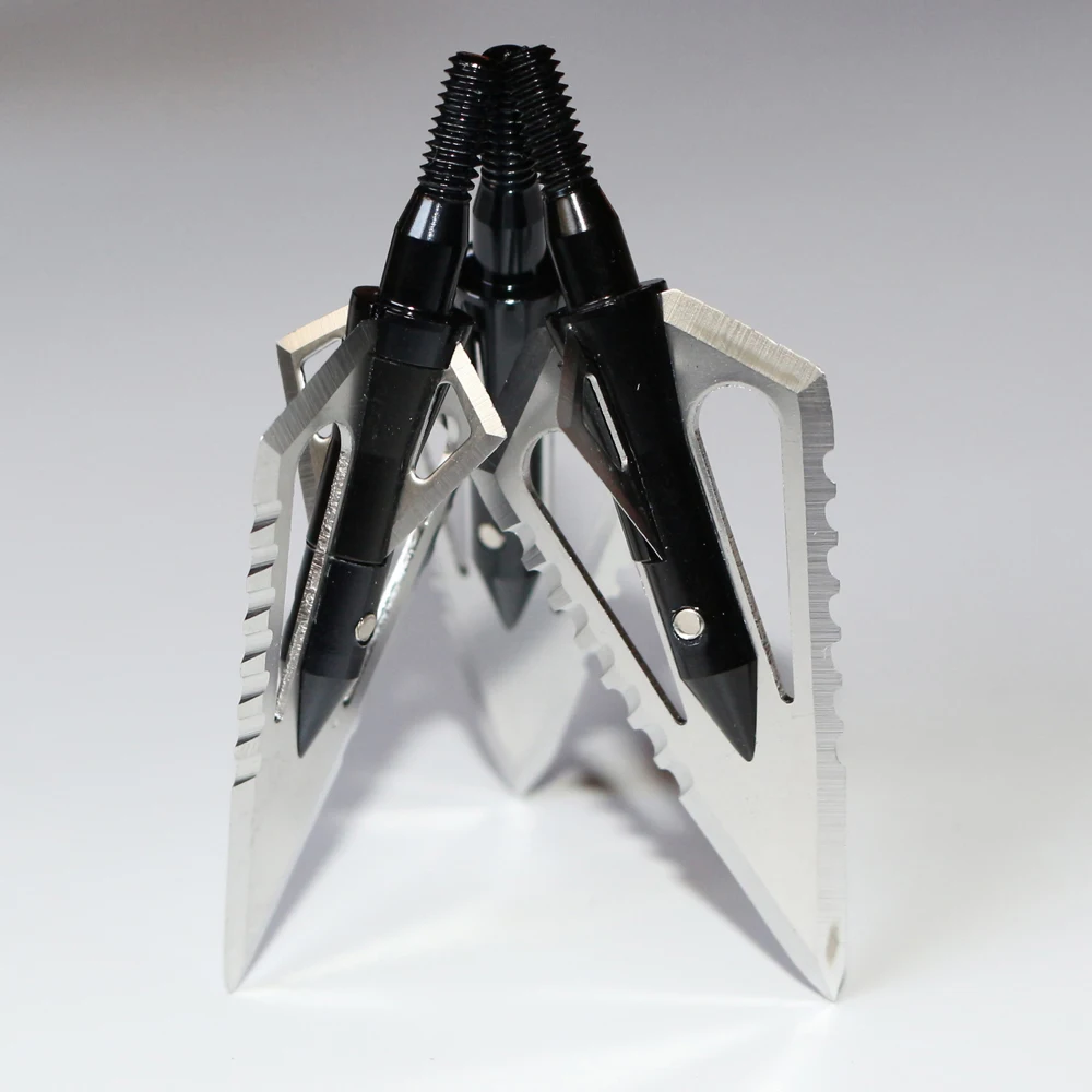 Шт. 12 шт. Broadheads Bone Охота Arrowhead 4 лезвия стрельба из лука сталь Черная стрела релиз