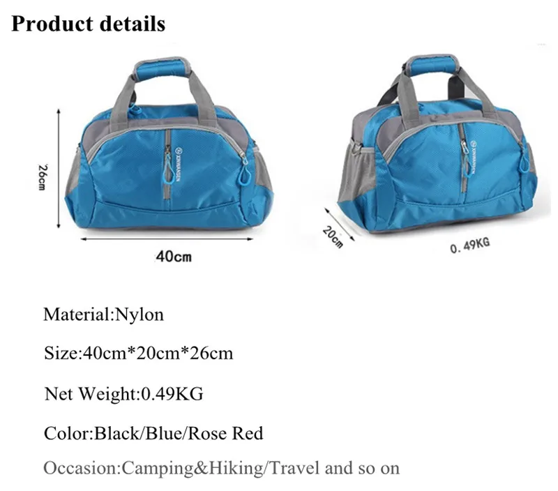 2017 Professional Nylon Waterproof Sports Gym Bag women Men for the gym Fitness Training Shoulder handbags yoga | Спорт и