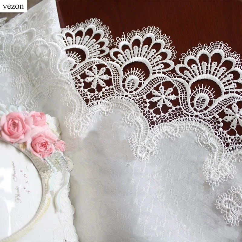 Vezon Лидер продаж 85*85 см элегантная скатерть из полиэстера с кружевом нежный стол