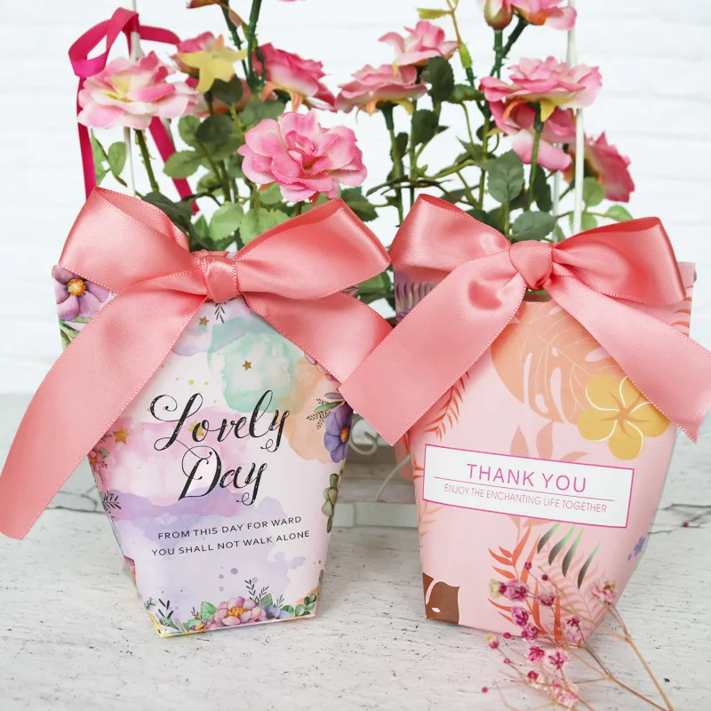 2 комплекта подарочных коробок с лентой Единорог Фламинго упаковочные