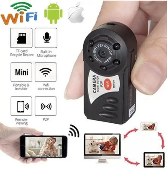 Mini Camera Q7 WIFI P2P DV DVR Wireless IP Cam Video Camcorder Recorder Network Remote View Night Vision IR/Motion Detect | Электроника