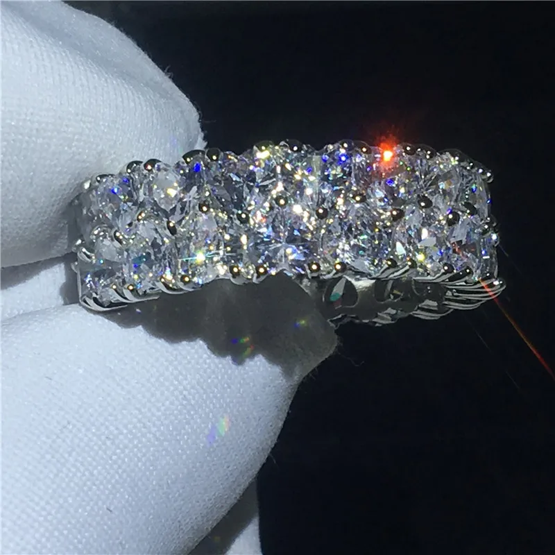 Сердце Форма кольцо 925 серебро обручальное кольца для женщин AAAAA Циркон cz