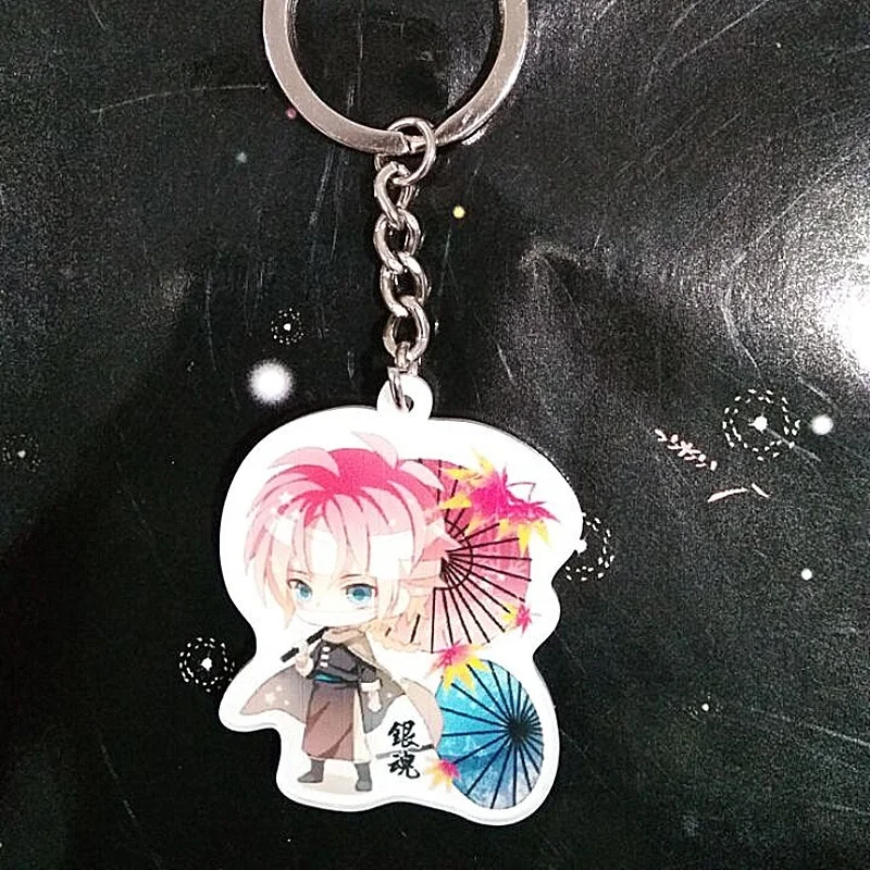 Брелок для ключей из аниме GINTAMA с серебряной душой Takasugi Shinsuke Gintoki Kagura Sadaharu