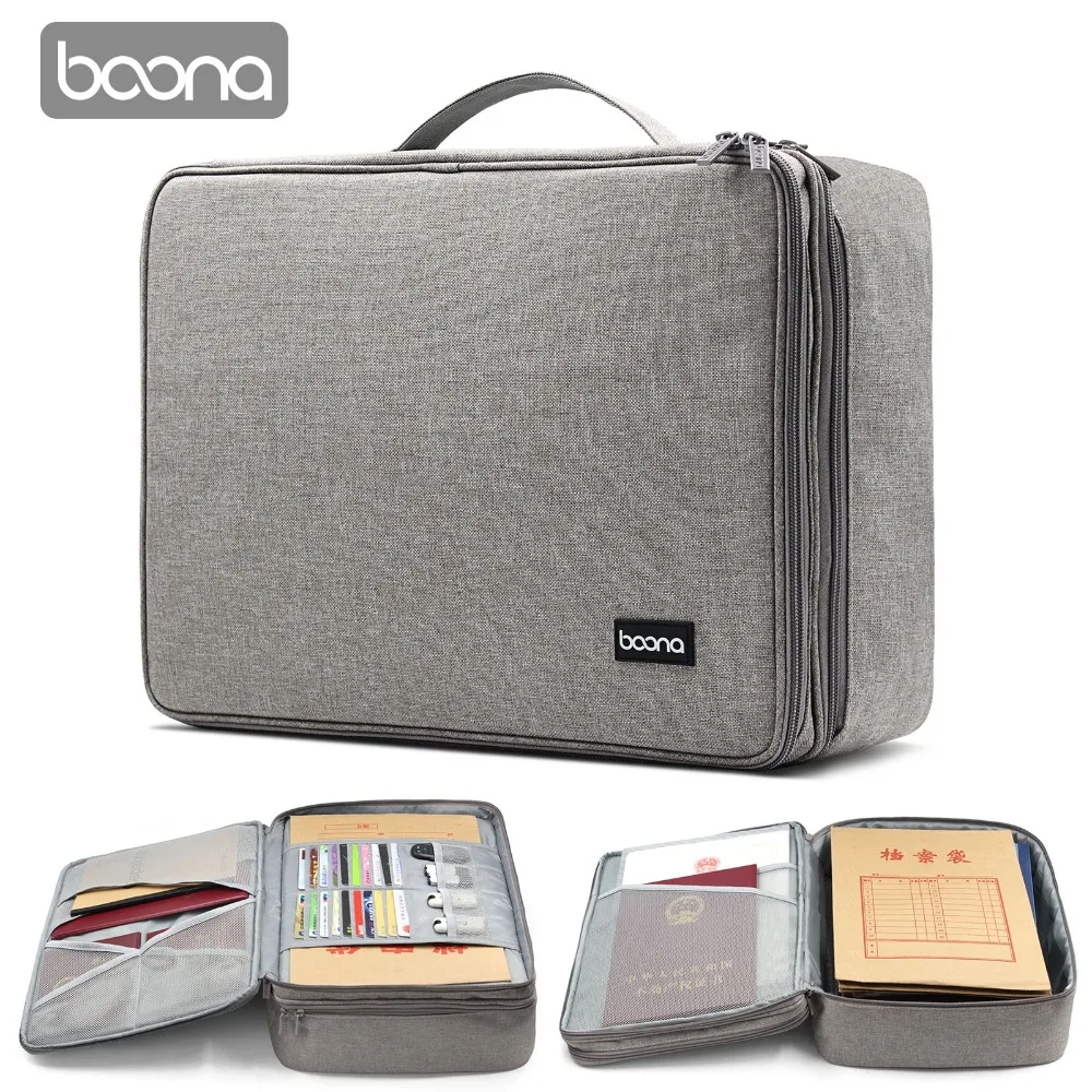 Boona Single& Dual Oxford Waterproof Document Bag Organizer Papers Storage Pouch Credential Bag Diploma Storage File Pocket