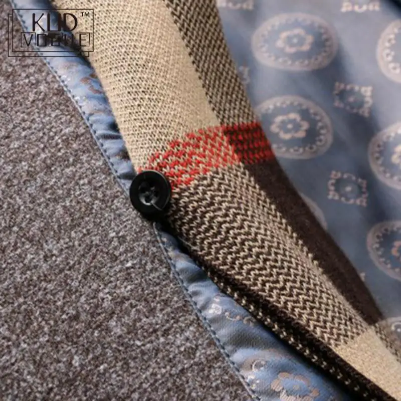 Зимний мужской Повседневный шерстяной Тренч Модное Длинное плотное приталенное