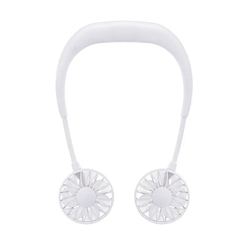 Белый 2000 мАч 5 стилей Hands-free Шейная лента Hands-Free висячая USB Перезаряжаемый двойной вентилятор мини воздушный охладитель летний портативный - Цвет: Белый