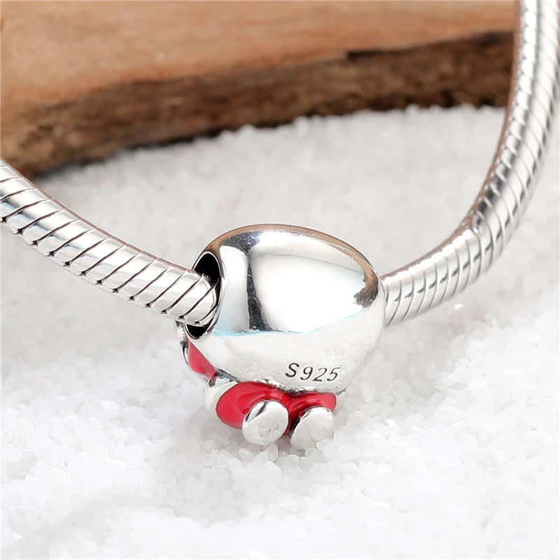 Серебро 925 пробы новейший Санта Клаус Diy ювелирные бусы для женщин Рождественский