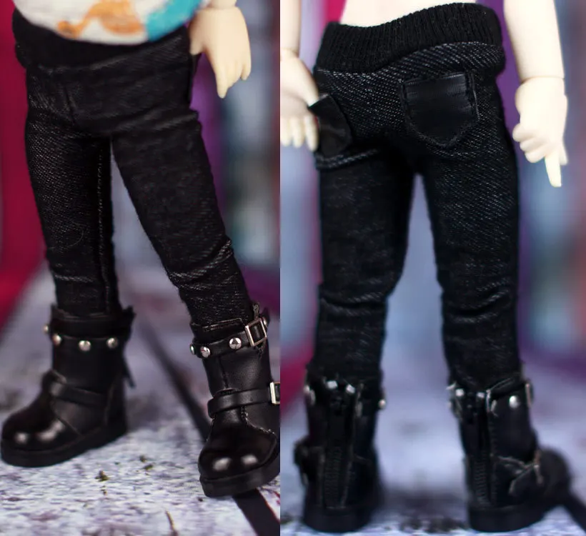BJD кукольные брюки черные ковбойские тянущиеся для 1/6 YOSD Размер куклы одежда