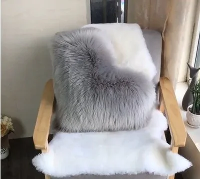 Роскошная подушка из искусственного лисьего меха ягненка однотонная длинная