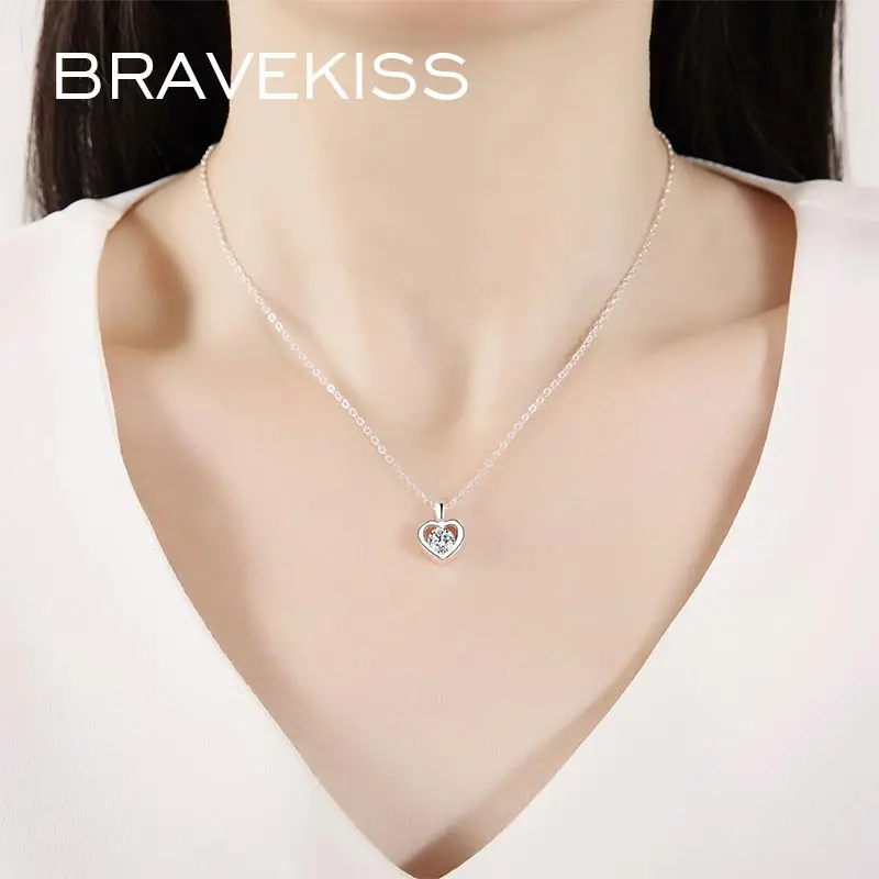 Женские Подвески с длинной цепочкой BRAVEKISS ожерелья и подвески в виде сердца