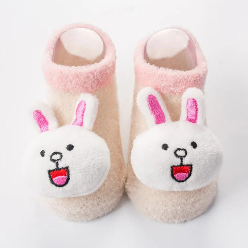 Long eared rabbit Новые рождественские носки для малышей кашемировые теплые нескользящие носки для малышей - Цвет: Long eared rabbit