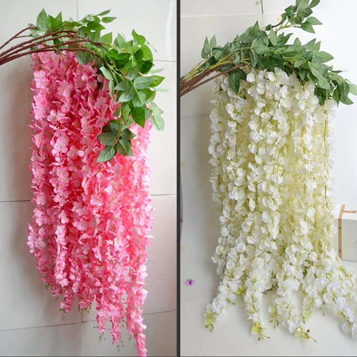 online 1.6 M/pcs Criptografia Artificial Seda Da Flor Do Hydrangea Wisteria Vine Garland Para O Natal Decoração De Casamento Suprimentos