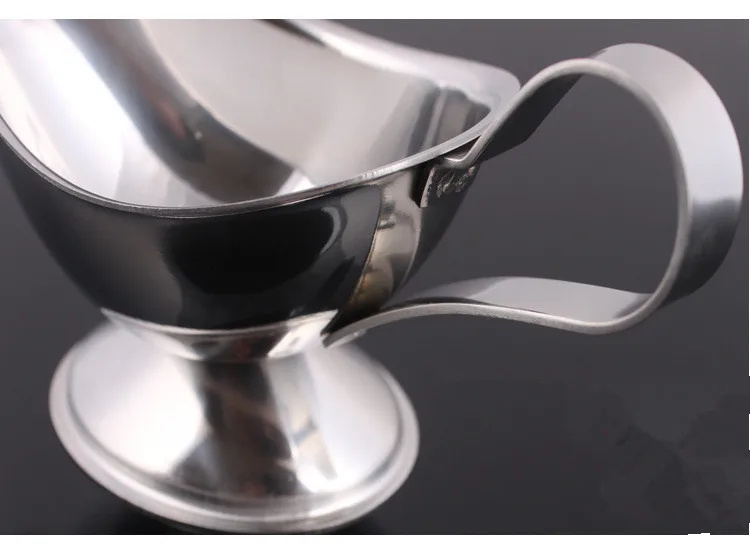 

1PC 304 Stainless Steel Juice Boats Beefsteak Gravy Sauce Container Plate Tableware-in Gravy Boats Western-style food JO 1096