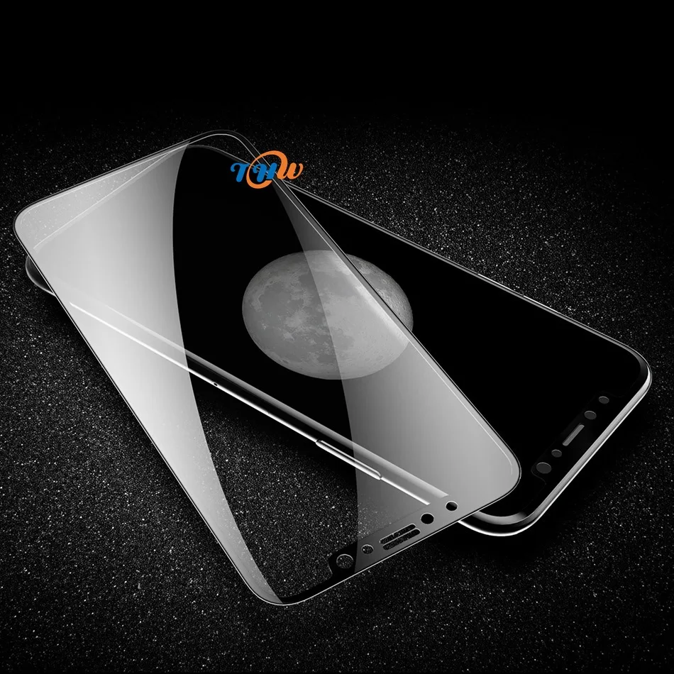 0.23mm 3D Curved Tempered Glass for iPhone X, Full Cover Soft Edge High Definition Anti Blue Light Screen Protector for iPhone X