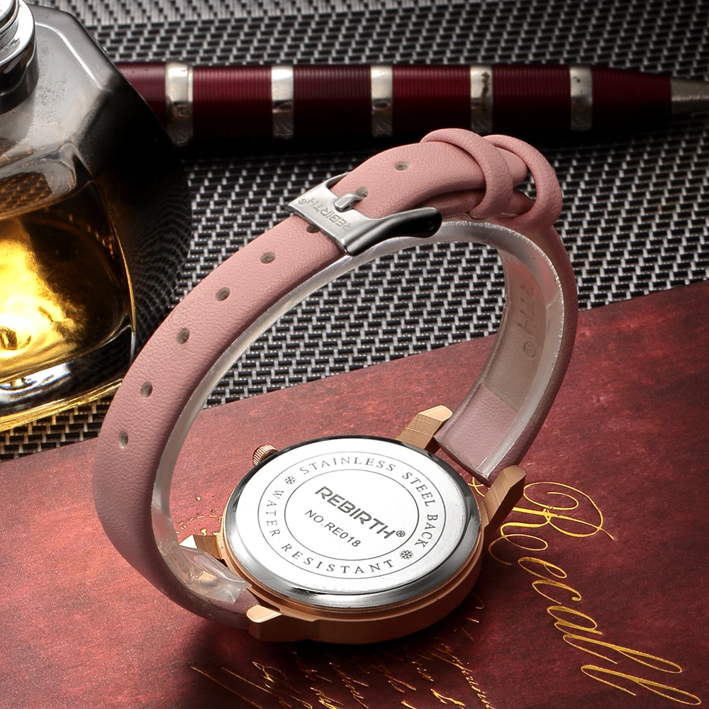 Женские часы REBIRTH Montre Femme 2018 женские топ-бренд роскошные кожаные модные | Наручные