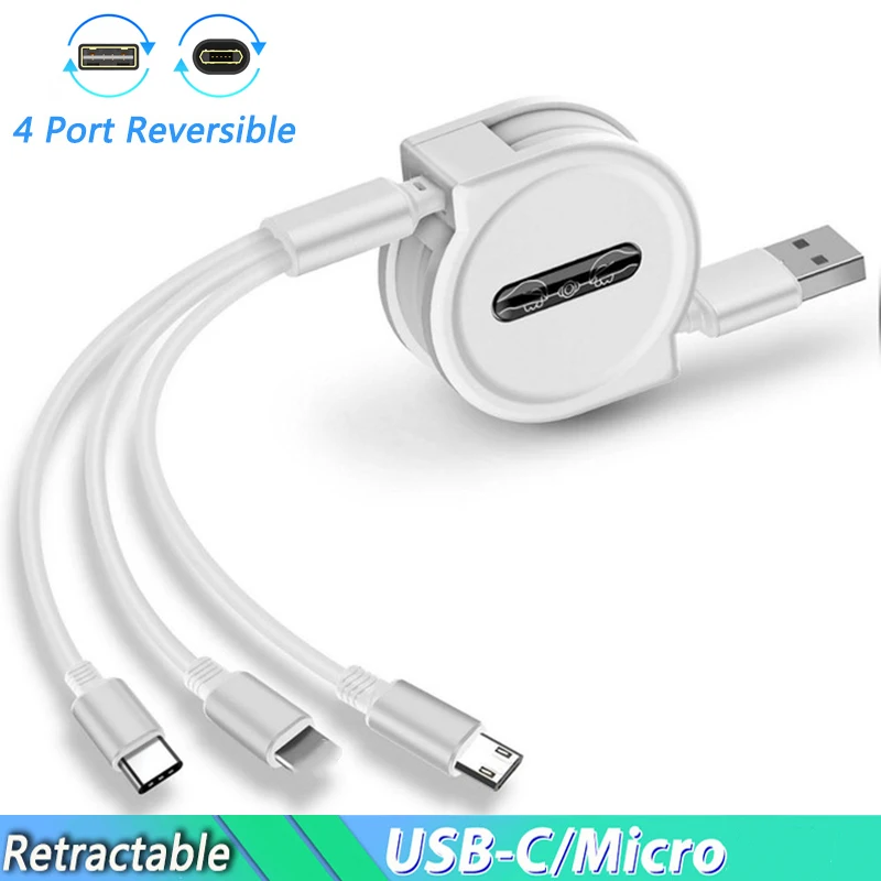 1 2 м 3 в Выдвижной Usb кабель для зарядки Type c Xiaomi Redmi Note 7 Samsung A8 A9 2018 зарядное