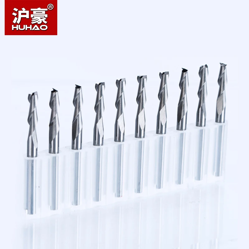 HUHAO 10 шт./лот хвостовик 3 175 мм 2 флейты спиральные фрезы для древесины CNC Концевая