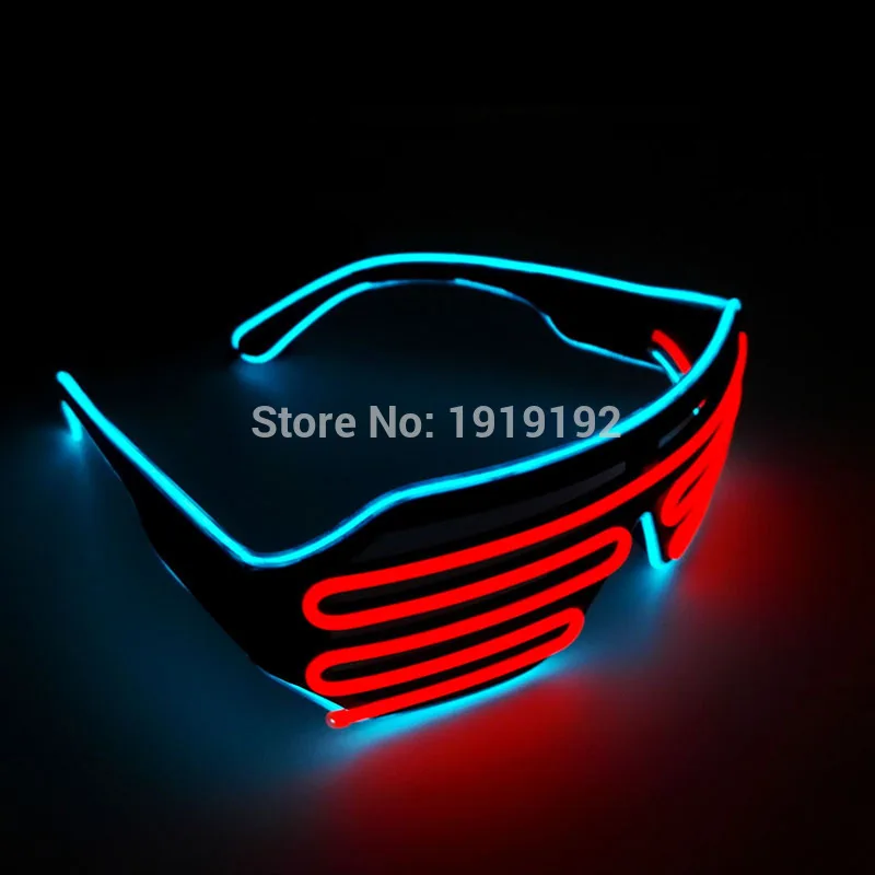 EL wire мигающий затвор освещение el led пластиковые очки для вечеринок мероприятий и