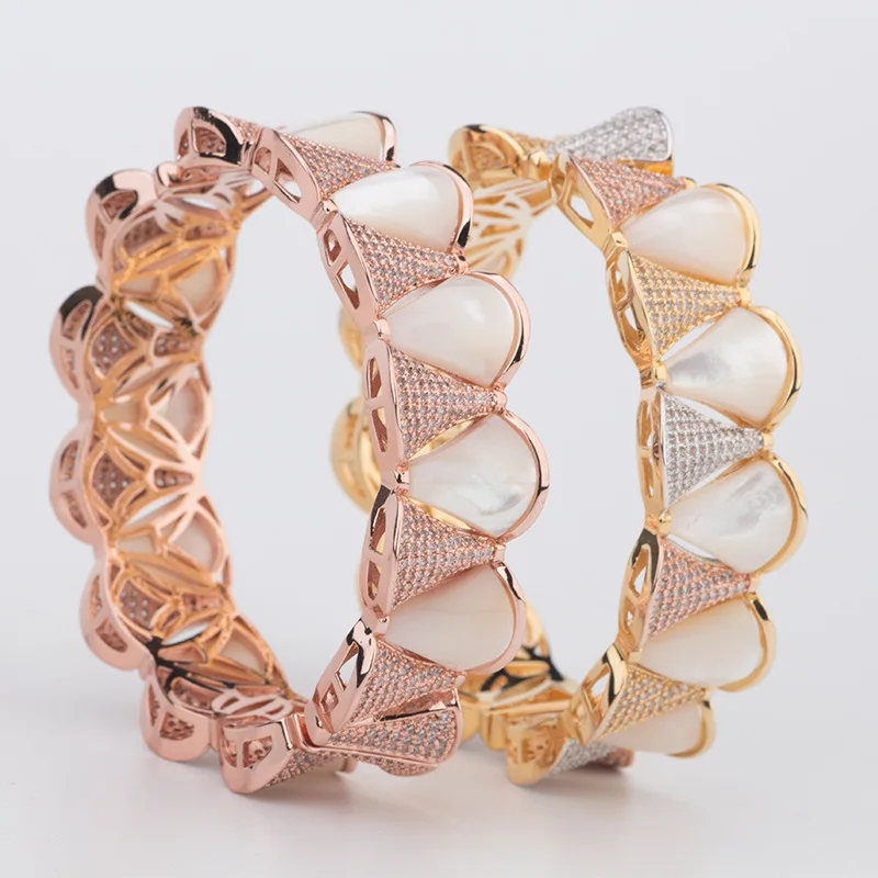 

2019 Hot New Fashion Shell Adjustable Crystal Cuff Bracelet for Gift Chain Women Girl Quality Fine Jewelr