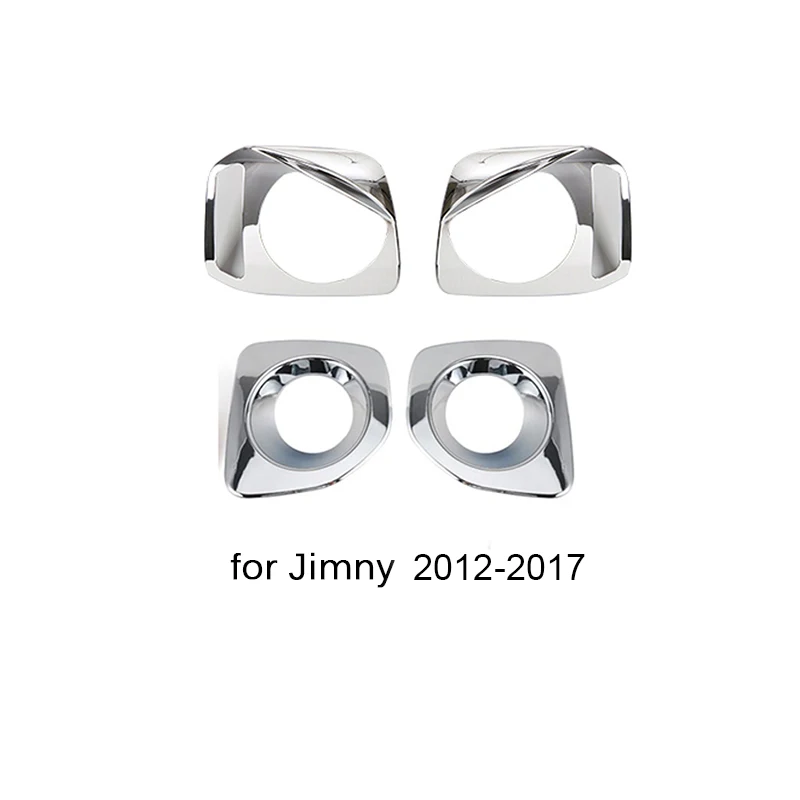 Chrome a Set BAWA автомобильные наклейки для Suzuki jimny 2007-, передний противотуманный светильник, защитная крышка, наклейки, аксессуары для Suzuki jimny - Название цвета: Chrome a Set