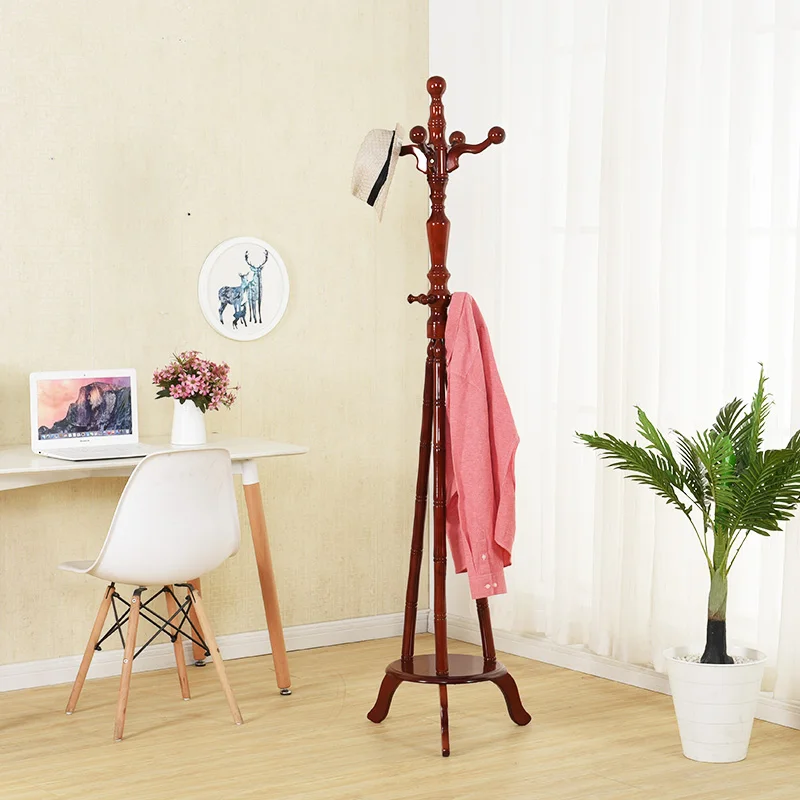 Вешалка для пальто напольная вешалка из цельной древесины Простая Современная